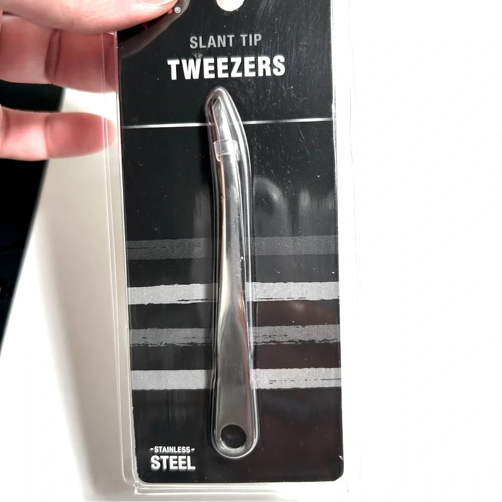 NEW Stainless Steel Slant Tip Tweezers
